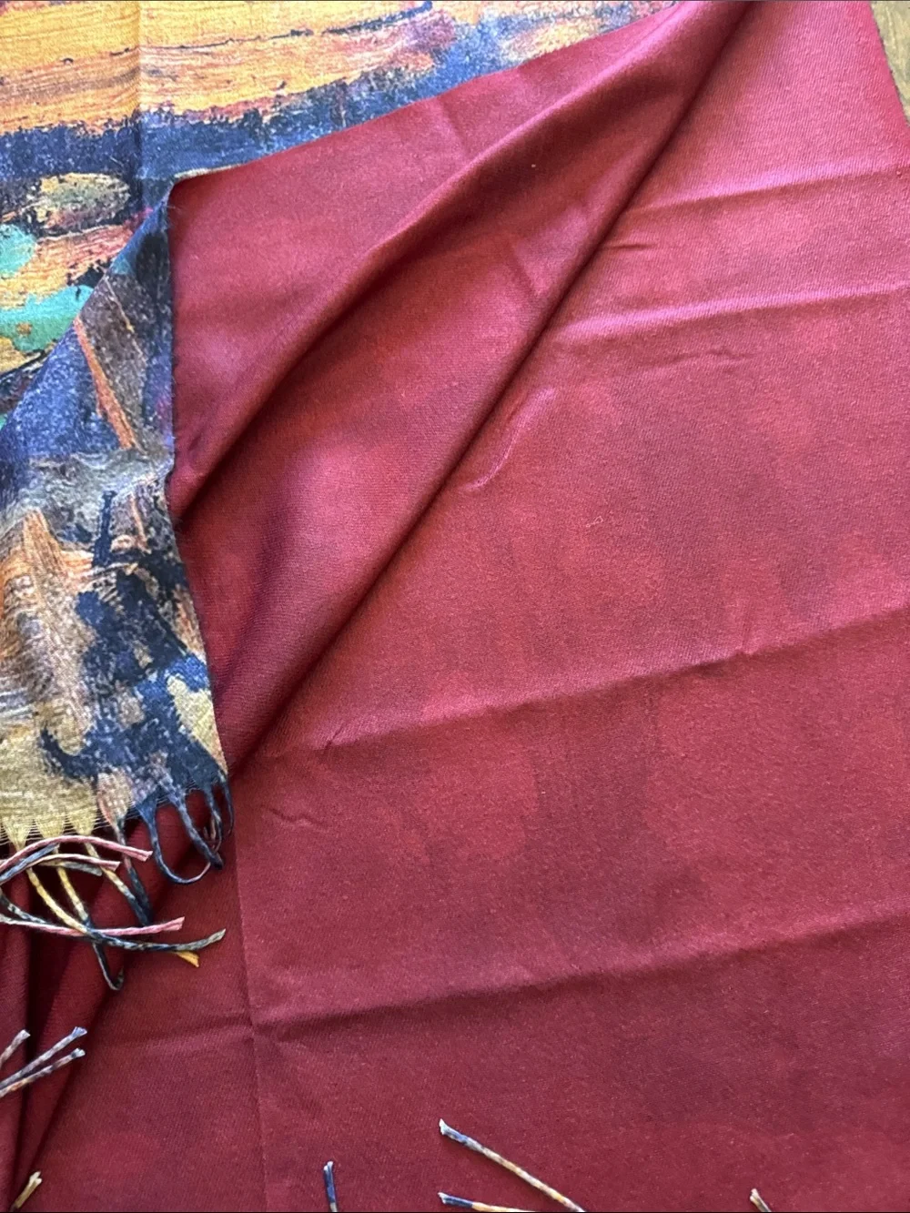 Hand-Painted Style Multicolor Floral Scarf - Picture 3 of 5